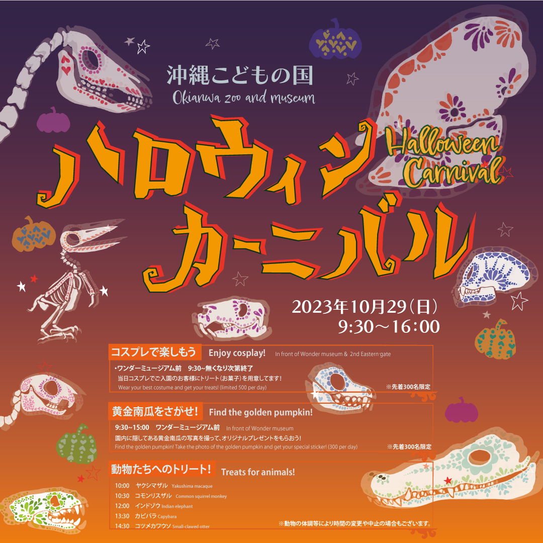 ハロウィンカーニバル2023 | 沖縄こどもの国 - Okinawa Zoo & Museum