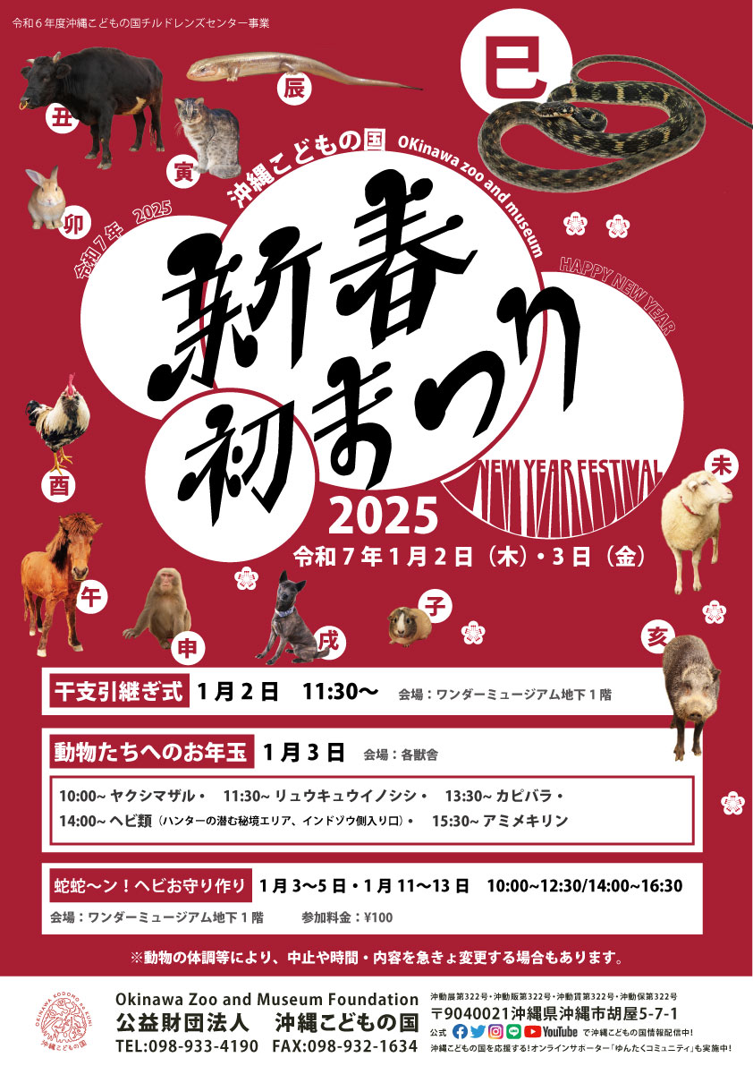 新春初まつり2025】年新春干支の引継ぎ式 | 沖縄こどもの国 - Okinawa