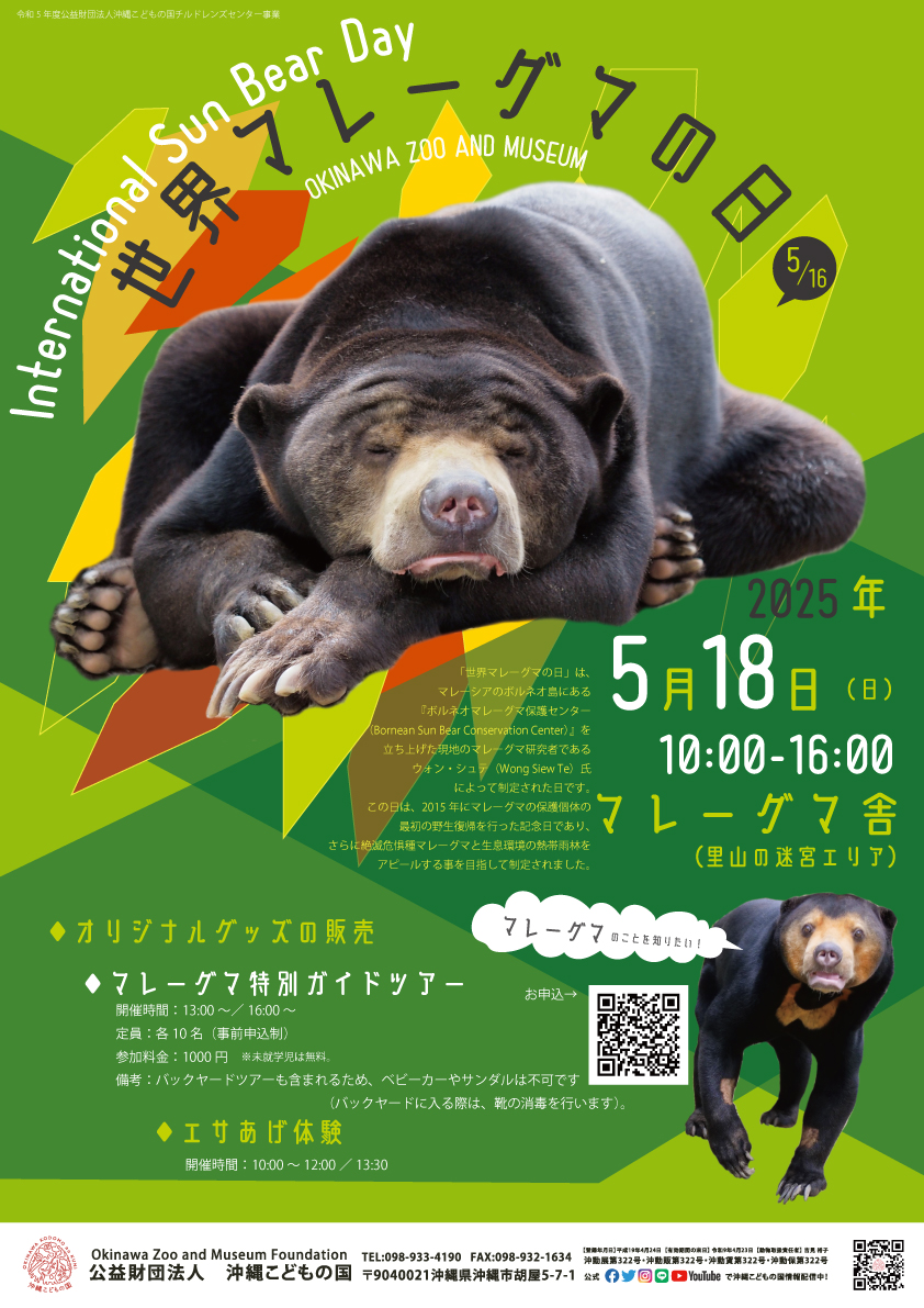 世界マレーグマの日スペシャルイベント | 沖縄こどもの国 - Okinawa