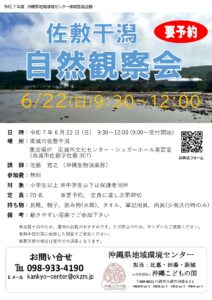 【沖縄県地域環境センター主催】佐敷干潟自然観察会